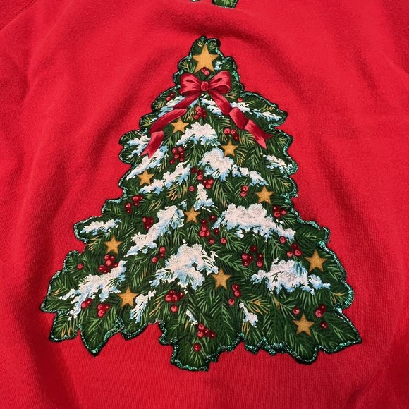 VTG Ugly Christmas Sweatshirt Hanes Her Way Size Large - Picture 2 of 9